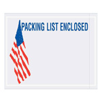 4.5" x 5.5" U.S.A. Flag "Packing List Enclosed" Envelopes