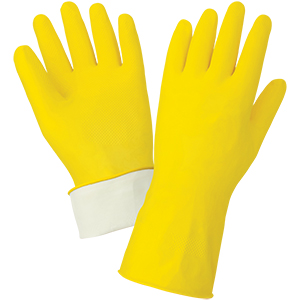 Flocklined 18Mil Natural Rubber 12" Length, Small, 12 Pair/Pkg