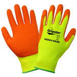 Gripster® 360HV Orange/Yellow High Visibility Nylon General Purpose Gloves, Small, 12 Pair/Pkg