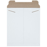 12 3/4" x 15" White Flat Tab Lock Mailers. 100/Cs