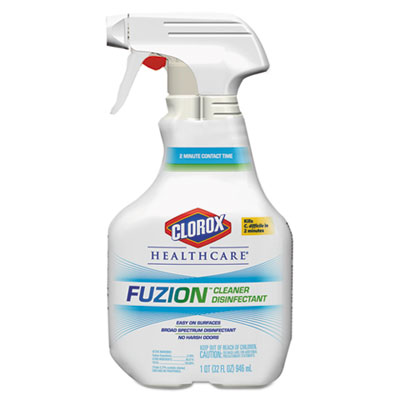 Fuzion Cleaner Disinfectant, Unscented, 32 oz Spray Bottle, 9/Cs