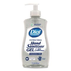 Dial Gel Hand Sanitizer. 11 oz Pump Bottle, Fragrance Free 12/Cs
