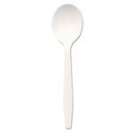 Medium-Weight Cutlery, Plastic Soup Spoon, White, 1000/Cs