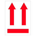 3" x 4" - "Two up arrows over red bar" Label (International). 500/Roll