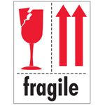 3" x 4" - "Fragile" Label (International). 500/Roll