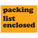 3" x 4" Packing List Enclosed Label. 500/Roll