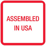 1" x 1" Assembled in U.S.A. Labels. 500/Roll