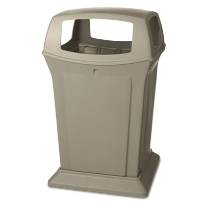 Ranger® Containers, with 4-Way Open Access. 45 Gallon. Beige. 1/Ea