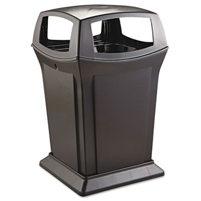 Ranger® Containers, with 4-Way Open Access. 45 Gallon. Black. 1/Ea