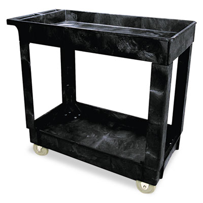 16"W x 34"D Service/Utility Cart. Black. 1/Ea