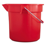 Brute® Plastic Bucket. 14 Qt. Round. Red. 1/Ea