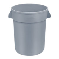 Round Waste Container. 32 Gallon. Gray. 1/Ea
