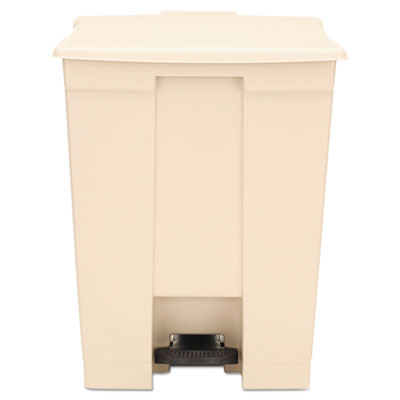 Step-On Receptacle, Rectangular, Polyethylene, 18gal, Beige