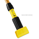Gripper Hardwood Mop Handle, 1 1/8 dia x 60, Natural/Yellow. 1/Ea