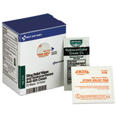 20 Sting Relief Wipes, 10 Hydrocortisone Packs/Box