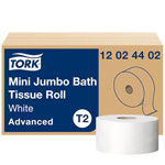 Tork Advanced Mini-Jumbo 2-Ply Bath Tissue, 750' roll 12/Cs