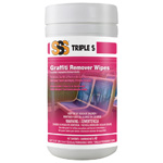 Triple S® Graffiti Remover Wipes, 40/Canister, 6/Cs
