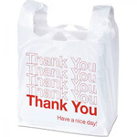 T-Shirt Bag. White/Red "Thank You." 900/Cs