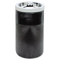Smoking Urn/Trash Receptacle. 2 Gallon. Black/Chrome. 1/Ea