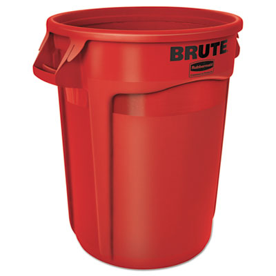 Brute® Round Container. 32 Gallon. Red. 1/Ea
