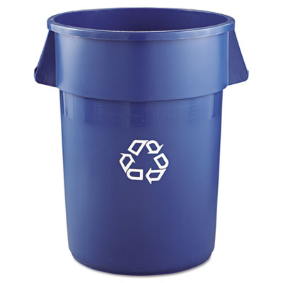 Brute® Round Recycling Container, Blue 44 Gallon. 1/Ea