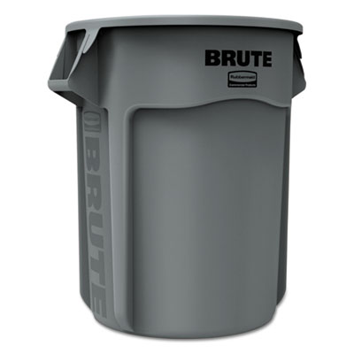 Brute® Round Container. 55 Gallon. Gray. 1/Ea